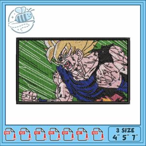 Goku rectangle embroidery