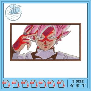 Goku rose embroidery
