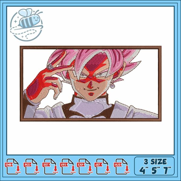 Goku rose embroidery, goku movies​ embroidery, goku sx​ embroidery