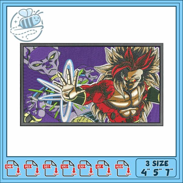 Goku ssj design art embroidery, kamehameha goku​​​ embroidery