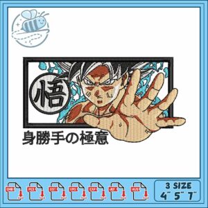 Goku stop design art embroidery