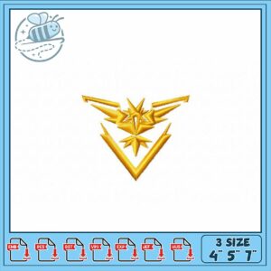 Golden Embroidery Design Three Sizes Available
