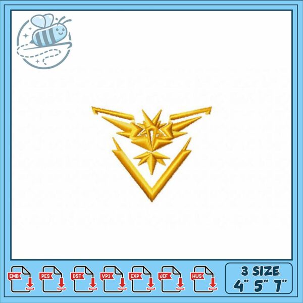 Golden Embroidery Design Three Sizes Available