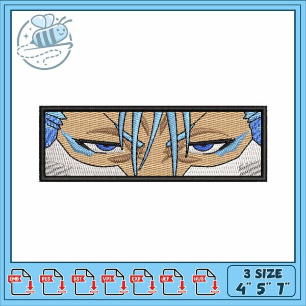 Grimmjow eyes manga embroidery, bleach grimmjow embroidery
