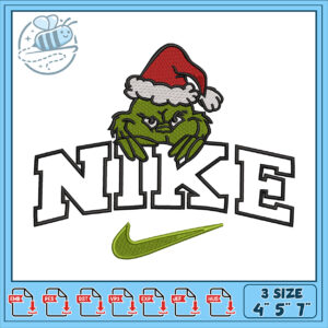 Grinch Christmas Nike Embroidery Design Files