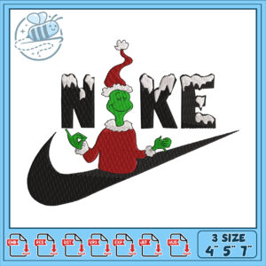 Grinch Nike Logo Fun Embroidery Design Files