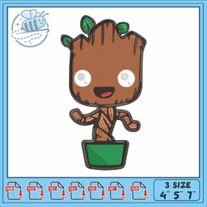 Groot chibi cartoon embroidery