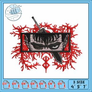 Guts eye art design embroidery