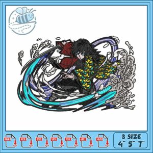 Gyuu water art design embroidery