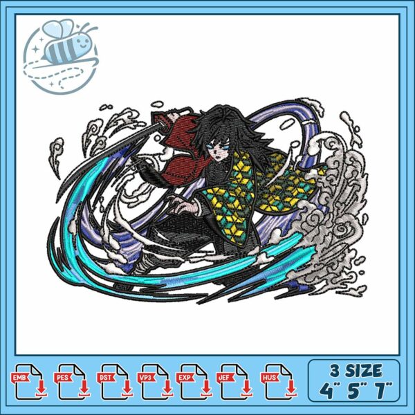 Gyuu water art design embroidery, tomioka japan​ embroidery
