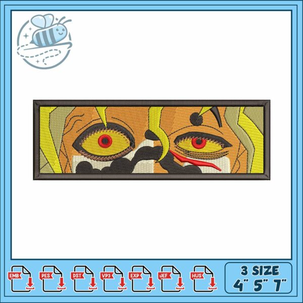 Gyuutaro eye art embroidery, demon slayer characters​​​ embroidery