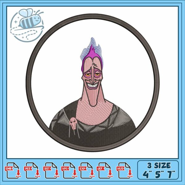 Hades cartoon embroidery, hades disney character​ ​embroidery