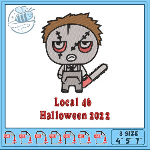 Halloween Embroidery Design Cute Chibi Character