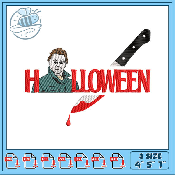 Halloween Embroidery Design Spooky Michael Myers