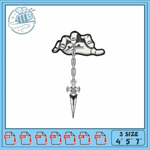 Hand Holding Compass Embroidery Design 3 Sizes