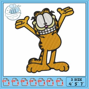 Happy cat design cartoon embroidery
