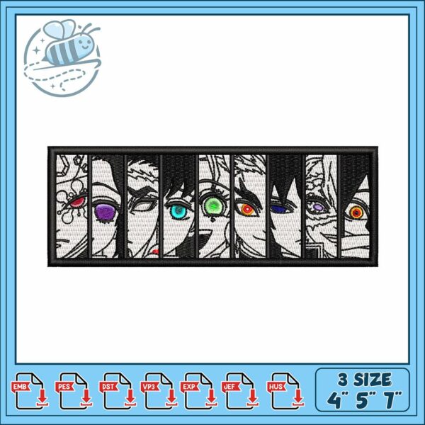 Hashira art design embroidery, demon slayer hashira​​ embroidery