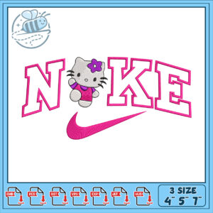 Hello Kitty Inspired Nike Embroidery Design File