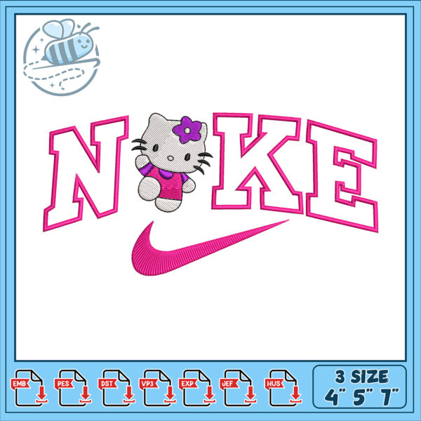 Hello Kitty Inspired Nike Embroidery Design File