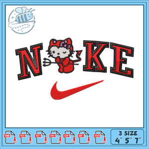 Hello Kitty Nike Embroidery Design 3 Sizes