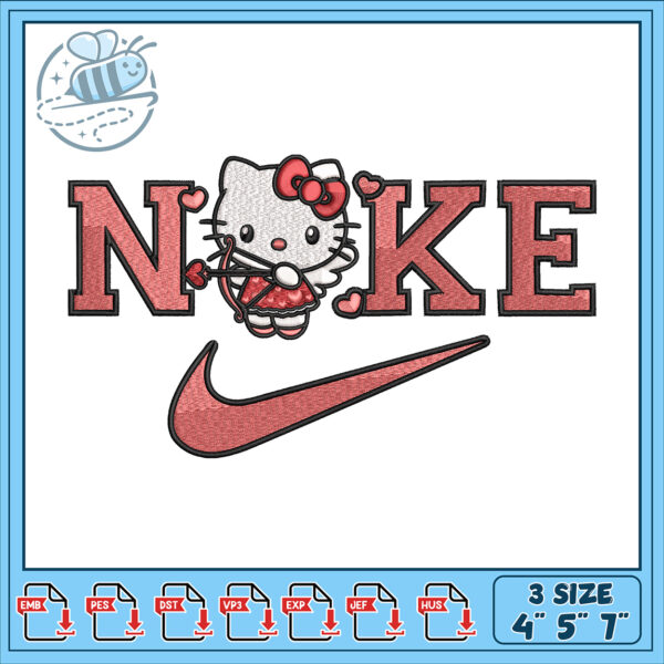 Hello Kitty Nike Embroidery Design Three Sizes Available