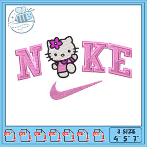 Hello Kitty Nike Embroidery Design in Three Sizes