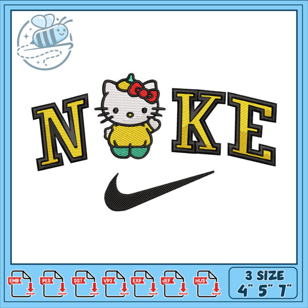 Hello Kitty Nike Inspired Embroidery Design File