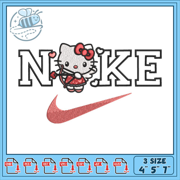 Hello Kitty Nike Style Embroidery Design File