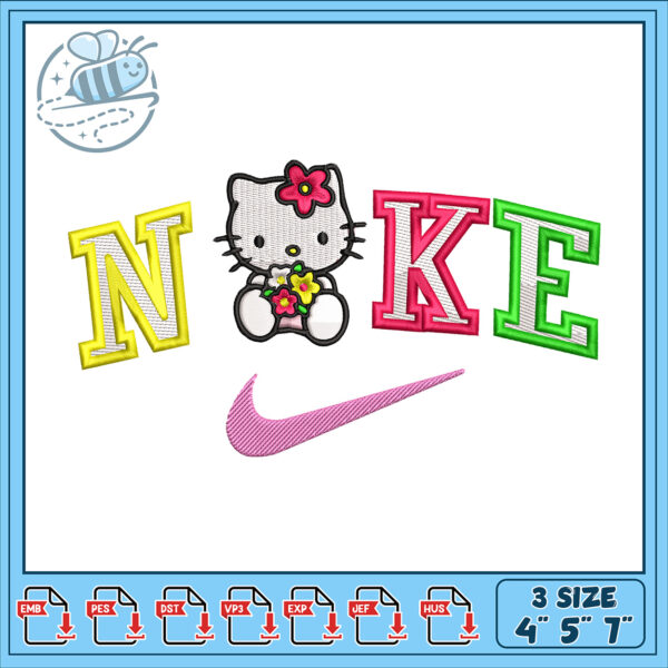 Hello Kitty Noke Embroidery Design Multi Sizes