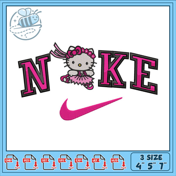 Hello Kitty Style Embroidery Design for Crafts