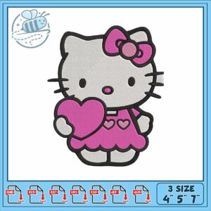 Hello kitty and heart embroidery Hello kitty and heart embroidery
