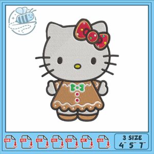 Hello kitty brown cute embroidery