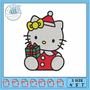 Hello kitty christmas embroidery