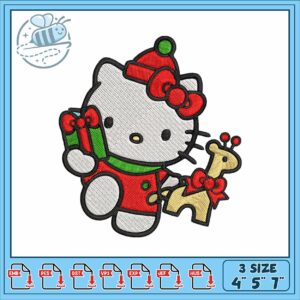 Hello kitty deer embroidery