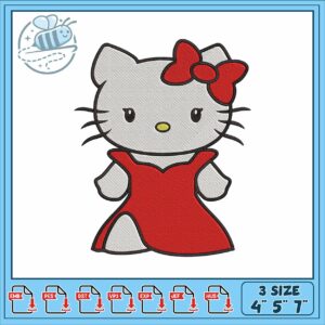 Hello kitty dress embroidery