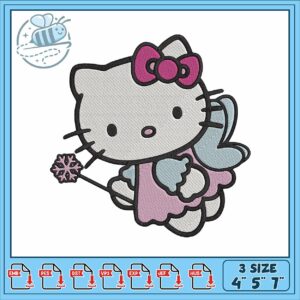 Hello kitty fairy embroidery