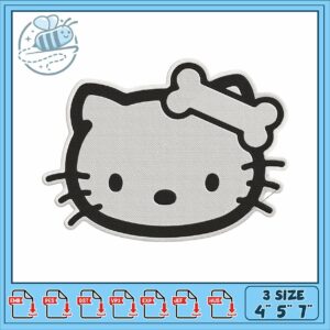 Hello kitty head sticker embroidery