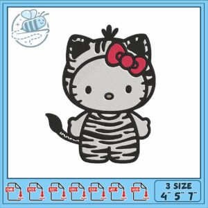 Hello kitty leopard embroidery