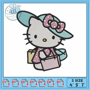 Hello kitty shoppping embroidery