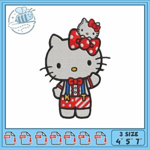 Hello kitty two embroidery