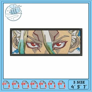 Heroic Embroidery Design with Intense Eyes Detail