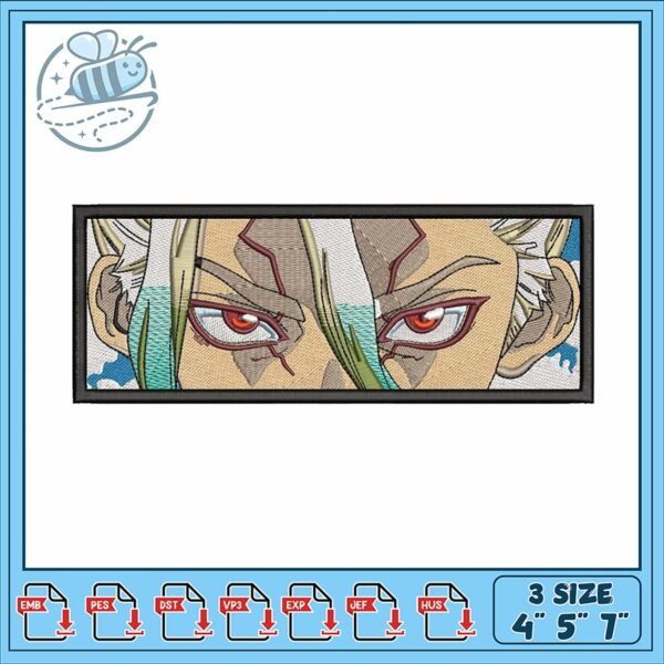 Heroic Embroidery Design with Intense Eyes Detail