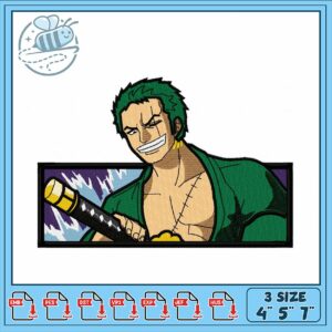 High Quality Zoro Embroidery Design Instant Download