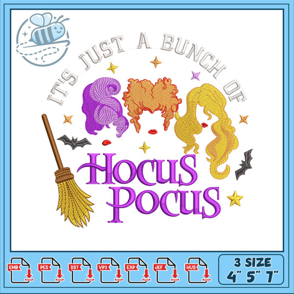 Hocus Pocus Embroidery Design for Halloween Fun