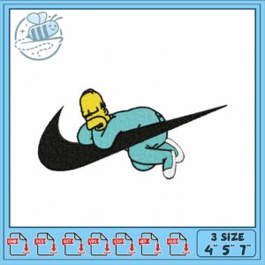 Homer Simpson Nike Logo Embroidery Design File