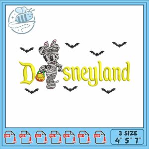 Horror disney embroidery, disney characters minnie mouse​​ embroidery