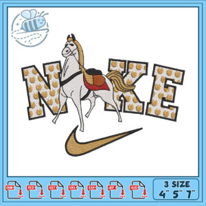 Horse Nike Embroidery Design 4×7 Inch