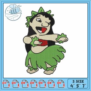 Hula dancing lilo art embroidery, disney hulo​ embroidery