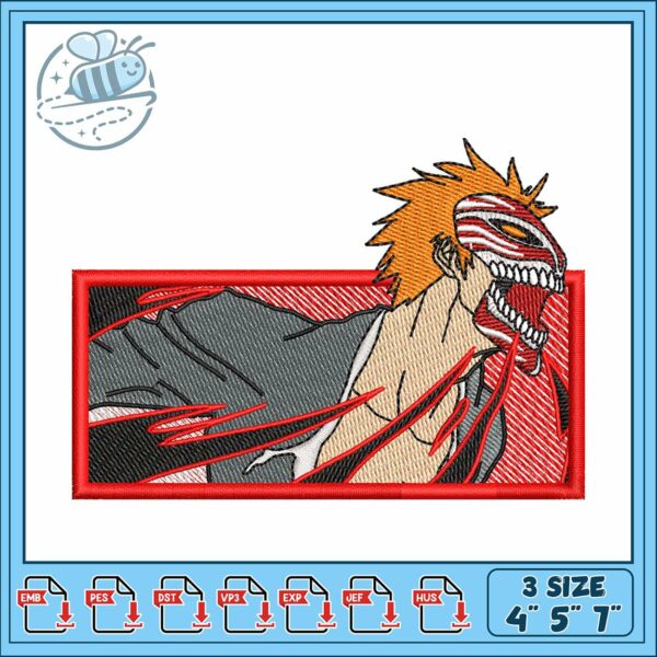 Ichigo red design art embroidery, ichigo sword​ embroidery