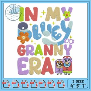 In my bluey granny embroidery